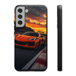 Orange C8 Z06 Flat Plane V8 Speed Art Tough Phone Case
