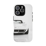 White Corvette Art Phone Case, C3 Stingray Sports Car Tough Cover, Gift
