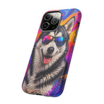 Cool Husky Sunglasses Portrait Tough Phone Case - Abstract