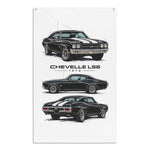 1970 Chevelle SS LS6 Black Banner 34x56 Garage Man Cave Wall Decor Gift