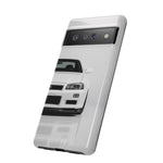 White Skyline Phone Case, R34 GTR 90s JDM Legend Tough Cover for Men, Gift