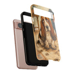 Guilty Basset Hound Phone Case, Muddy Watercolor Art Cover