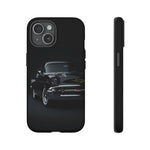 Black 1957 Chevy Bel Air Chrome Front Tough Phone Case for Classic Car Fans