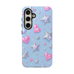 Pink Hearts & Holographic Stars Phone Case | Tough Cover