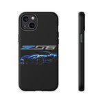 Blue C7 Z06 Sports Car Tough Phone Case Track Style Cover Gift