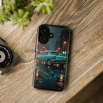 Vintage Teal 1957 Bel Air Classic Car Tough Case | Retro Rainy City Phone Cover