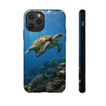 Sea Turtle Reef Phone Case, Coral Ocean Dappled Sunlight Tough Cover