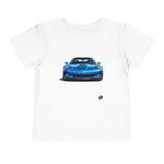 C6 Blue Front View Graphic Toddler T-Shirt Muscle Car Tee