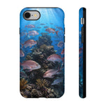Snapper Reef Phone Case, Sunlit School Ocean Fishing Tough Cover