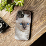 Ragdoll Kitten Phone Case, Blue Eyes Macro Portrait Cover, Gift