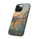 Leaping Golden Trout Lake Scene phone case | Tough Cover