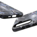 Holographic Silver Stars Grid phone case | Tough Cover