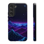 Retro Neon Mountains Phone Case | Vaporwave Galaxy Landscape