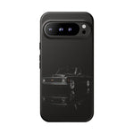 Black Classic C10 Truck Phone Case | Vintage Pickup Reflection, Minimal Auto Design
