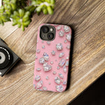 Pink Rhinestone Diamond Pattern Phone Case | Sparkle Gem Print