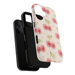 Pink Cherry Pattern Phone Case | Cute Retro Fruit Design
