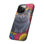 British Shorthair Round Pop Art Tough Phone Case