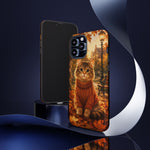Autumn Cat Phone Case, Fallen Leaves Painterly Cover