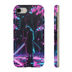 Neon Samurai Katana Rain Vaporwave Art Tough Phone Case