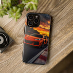 Orange C8 Z06 Flat Plane V8 Speed Art Tough Phone Case