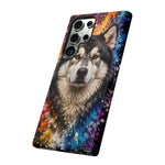 Alaskan Malamute Portrait Tough Phone Case - Vivid Paint Splatter
