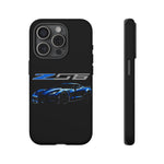 Blue C7 Z06 Sports Car Tough Phone Case Track Style Cover Gift