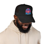Retro Sunset Palm Paradise Foam Trucker Hat | 80s Vaporwave Beach Cap