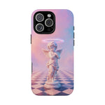 Praying Cherub Statue halo Vaporwave Aesthetic phone case