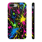 Neon Paint Splatter 90s Art Tough Phone Case