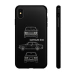 Datsun 510 Triple View Line Art JDM Tough Phone Case Cover Gift