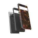 Tabby Cat on Christmas Tree phone case | Tough Case