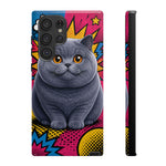 British Shorthair Round Pop Art Tough Phone Case