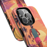 Retro Runner Sunset phone case | 80s Vaporwave jogging design