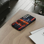Orange Supra Phone Case, Neon City Night JDM Sports Car Tough Cover
