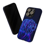 Neon Blue Tiger phone case | tough protective cover