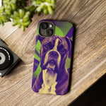 Boxer Halftone Portrait Tough Phone Case - Green and Violet