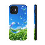 Bubbles Over Grass phone case | Tough Cover