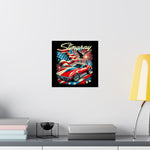 Stingray Corvette Poster – Patriotic USA Flag, Eagle & Fireworks Art