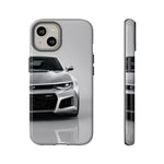 Silver Camaro Phone Case, ZL1 American Muscle Car Tough Cover for Men Gift