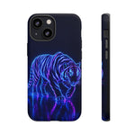 Neon Blue Tiger phone case | tough protective cover