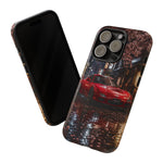 Red FD RX-7 Blossom Alley Tough Phone Case - Rain-Slicked Night