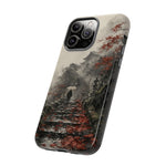 Autumn Temple Steps phone case | Japanese watercolor landscape cover