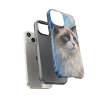 Ragdoll Cat Polygon Portrait Tough Phone Case - Blue Cream