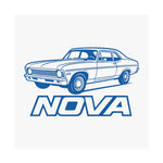 Chevy Nova Poster Classic Muscle Car Wall Art Blue Outline Garage Man Cave Décor