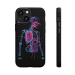 Neon Anatomical Skeleton Phone Case | Internal Displacement Art