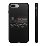 C7 Z06 American Flag Black Sports Car Tough Phone Case Cover