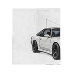240SX 1989 JDM Car Illustration Blanket | 240 SX Microfiber Throw
