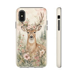 Deer Floral Antler Crown Art Tough Phone Case