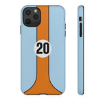 Blue Orange 20 Retro Endurance Racing Stripe Tough Phone Case Cover