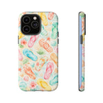 Watercolor Flip Flops pattern Tough Case | Beach Shells Phone Cover